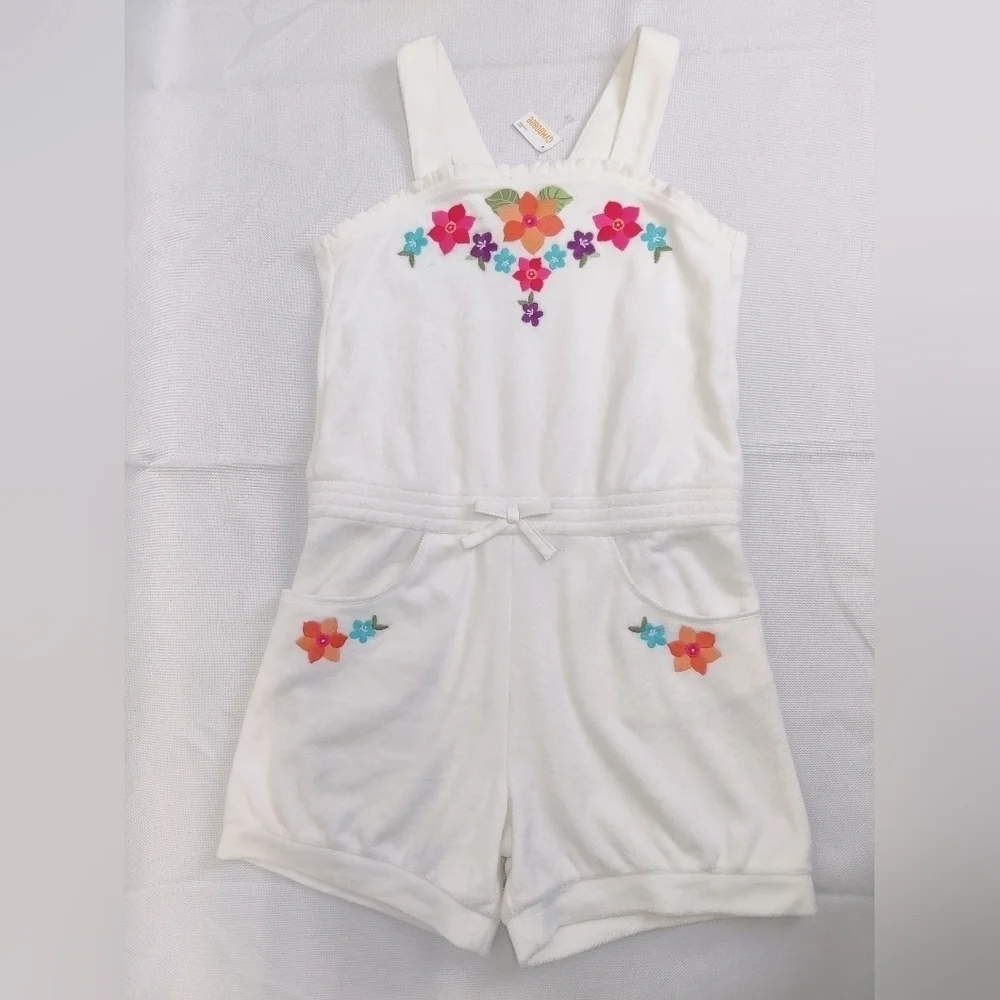 Gymboree Summer Romper Little Girls Sz Large 10 - 12 + FREE Cat Jack Tulle Dress